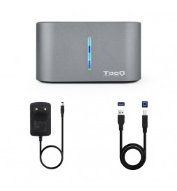 TooQ - TQDS-805G base de conexión para disco duro USB 3.2 Gen 1 (3.1 Gen 1) Type-B Aluminio - Imagen 4