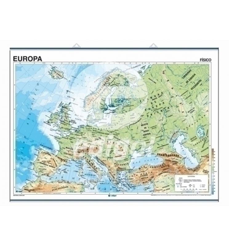 MAPA EDIGOL MURAL 140x100 cm FISICO/POLITICO EUROPA - Imagen 1