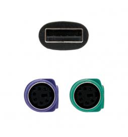 Nanocable - CONVERSOR PS/2(TECLADO+RATON) A USB, TIPO 2xPS/2/H-A/M, 15 CM - Imagen 1