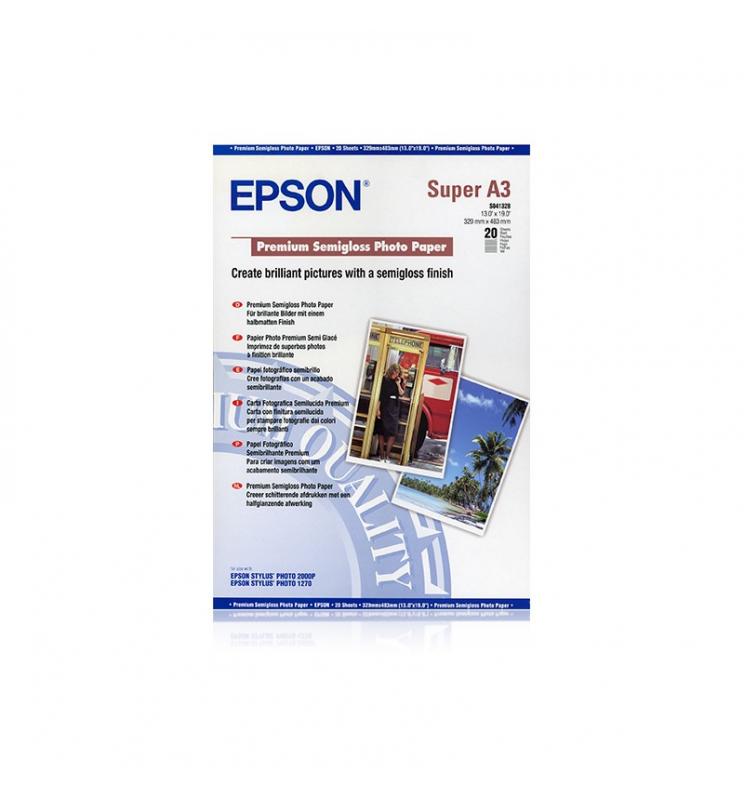 Epson - Premium Semigloss Photo Paper, DIN A3+, 250 g/m², 20 hojas - Imagen 1