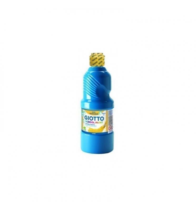 Giotto - Témpera Escolar 500 ml Botella Azul, Cian - Imagen 1