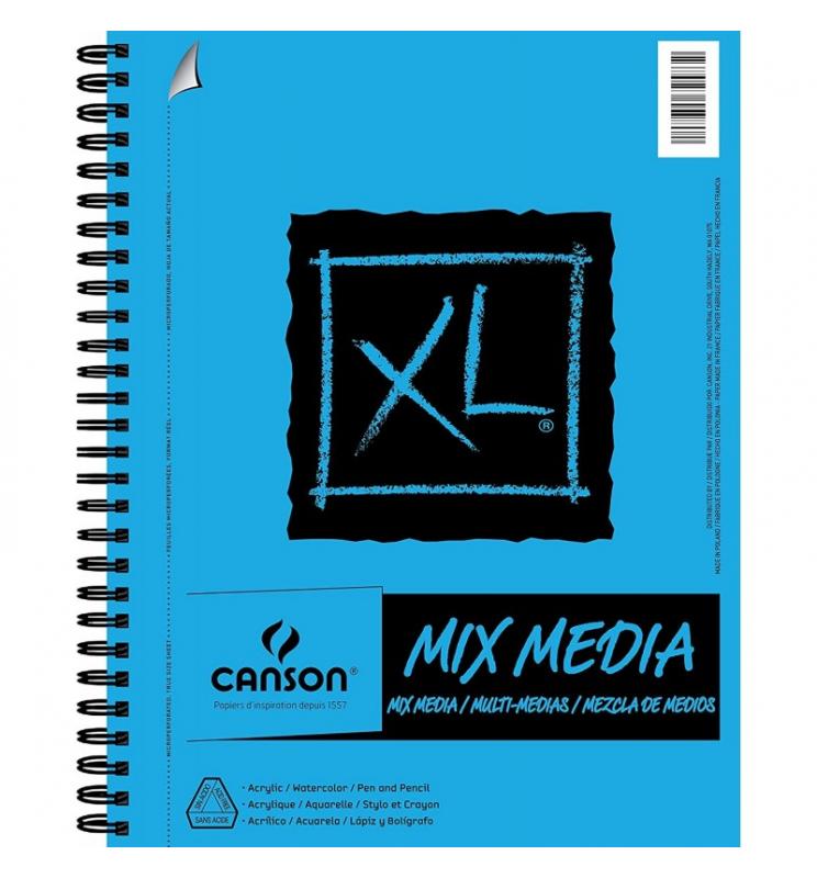 Canson - XL Mix Media Bloc de hojas de papel para bellas artes 30 hojas C200807215 Pack 5 Unid.