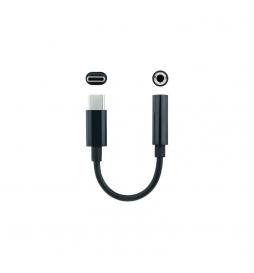 Nanocable - Cable Adaptador Audio USB-C/M a Jack 3.5/H, 11 cm, Negro