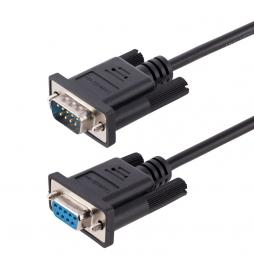 StarTech.com - Cable 3m Serie RS232 para Módem Nulo, Crossover Cruzado Serial con Blindaje de Al-Mylar, Cable DB9 de Puerto COM