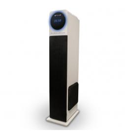 TALIUS - altavoz torre Nina 60W con bluetooth, radio FM, USB, SD y mando a distancia white
