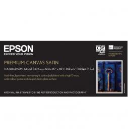 Epson - Rollo de Premium Canvas Satin, 17" x 12.2m, 350g/m²