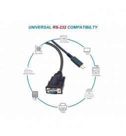 Equip - 133392 cable de serie Negro 1,5 m USB Tipo C DB-9