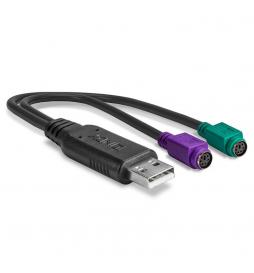 Lindy - 42651 cambiador de género para cable USB A 1.1 2 x Mini-DIN 6 Pin Negro