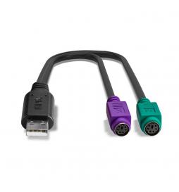 Lindy - 42651 cambiador de género para cable USB A 1.1 2 x Mini-DIN 6 Pin Negro