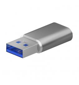 AISENS - Mini Adaptador USB 3.2 Gen2 / USB 2.0 3A, Tipo USB-C/H-A/M, Gris