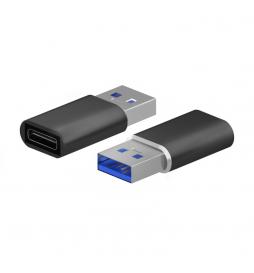 AISENS - Mini Adaptador USB 3.2 Gen2 / USB 2.0 3A, Tipo USB-C/H-A/M, Negro