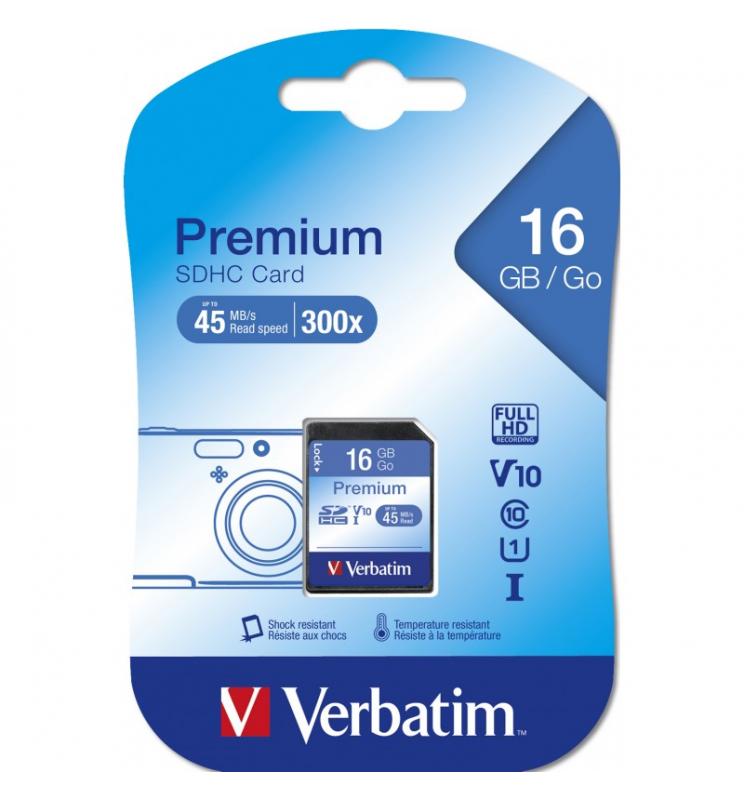 Verbatim - Premium 16 GB SDHC Clase 10