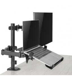 Ewent - EW1519 soporte para ordenador portátil Soporte de mesa con estante para ordenador portátil y brazo para monitor Negro 39