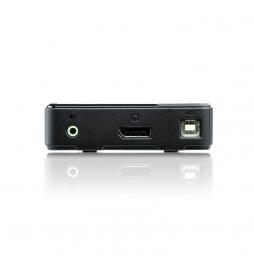ATEN - Switch KVM DisplayPort/Audio USB de 2 puertos (compatible con 4K, cables incluidos)