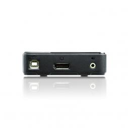 ATEN - Switch KVM DisplayPort/Audio USB de 2 puertos (compatible con 4K, cables incluidos)