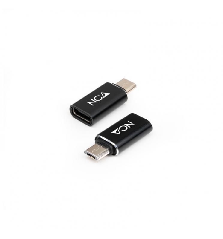 Nanocable - Adaptador Micro USB a USB-C, Micro B/M- USB-C/H, Negro