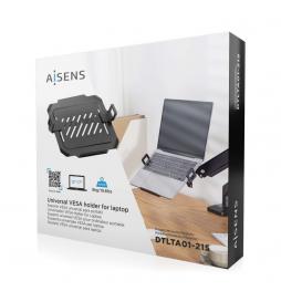 AISENS - Soporte Universal para Portátil de 12-17 para el Montaje en un Soporte de Monitor, Negro