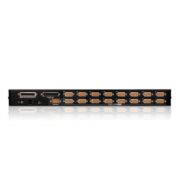 ATEN - Switch KVM VGA PS/2-USB de 16 puertos con puerto para conexión en cadena y periféricos USB