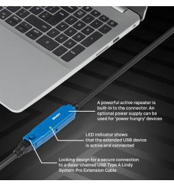 Lindy - 43381 cable USB 8 m USB 3.2 Gen 1 (3.1 Gen 1) USB C USB A Negro, Azul