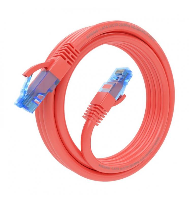 AISENS - Cable De Red Latiguillo RJ45 Cat.6 UTP AWG26 CCA, Rojo, 2.0 m