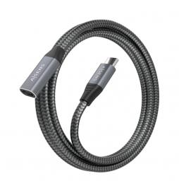 AISENS - Cable USB 3.2 Gen2x2 Aluminio 20Gbps 8K@30Hz 5A 100W, Tipo USB-C/M-USB-C/H, Gris, 1.5 m