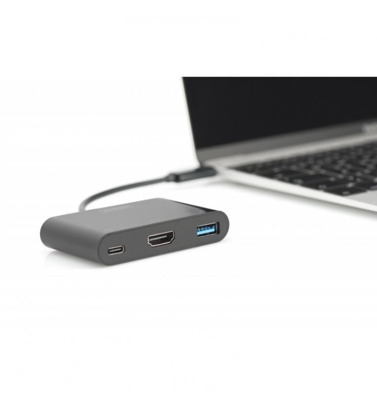 Digitus - Adaptador multipuerto USB Type-C™ HDMI, 3 puertos