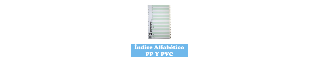 Índice alfabético PP y PVC