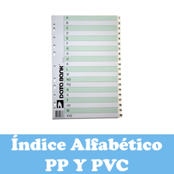 Índice alfabético PP y PVC