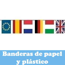 Banderas de papel y plástico